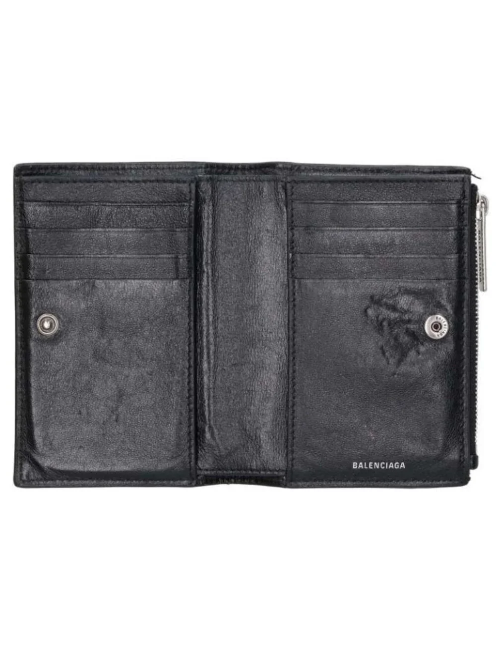 Balenciaga Monaco Leather Compact Bifold Wallet
